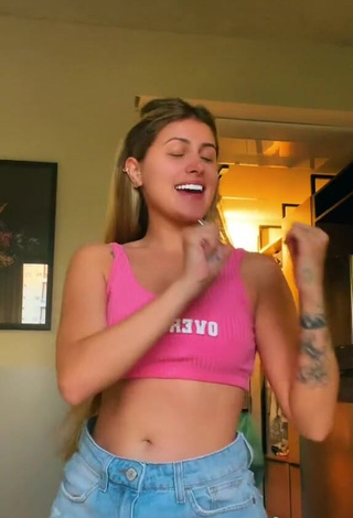 3. Sexy Ca Garcia Shows Cleavage in Pink Crop Top