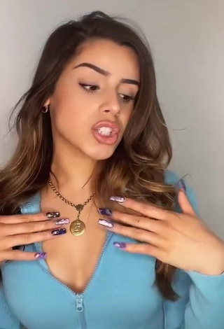 Sexy Celina Sharma Shows Cleavage in Blue Crop Top