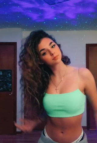 Sweet Chrissy Corsaro in Cute Light Green Crop Top