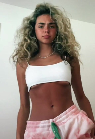 1. Desirable Chrissy Corsaro in White Crop Top (Underboob)