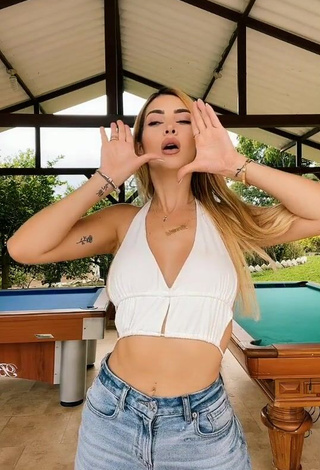 Hot Dani Duke in White Crop Top