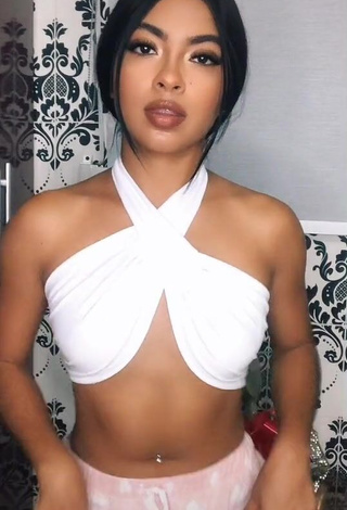 Hot Dayana in White Crop Top