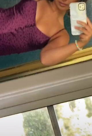 4. Sexy Devenity Perkins Shows Cleavage in Violet Dress