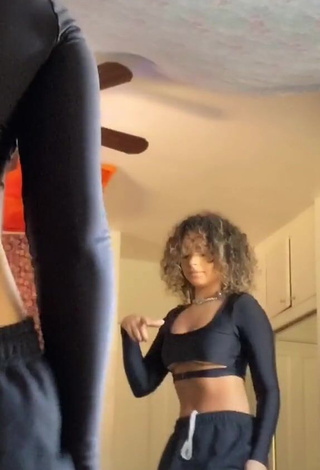 3. Hot Devenity Perkins in Black Crop Top (Underboob)