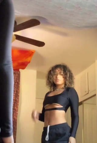 4. Hot Devenity Perkins in Black Crop Top (Underboob)