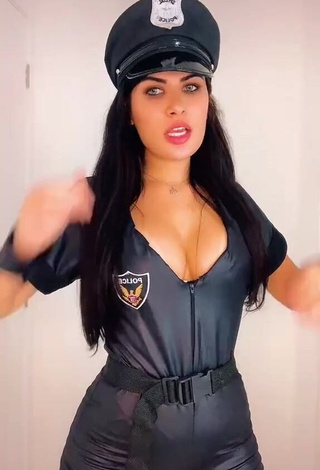 Sexy Dine Azevedo Shows Cleavage in Black Overall