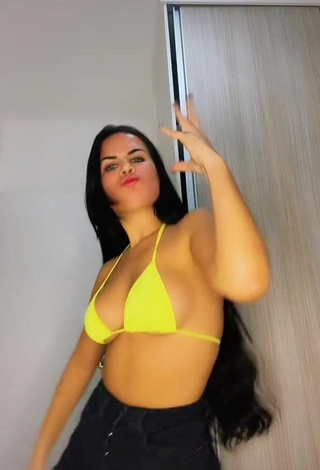 3. Alluring Dine Azevedo in Erotic Yellow Bikini Top