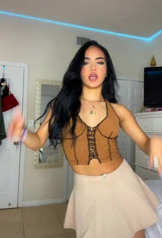 1. Hot Eixchel Berroteran in Brown Crop Top