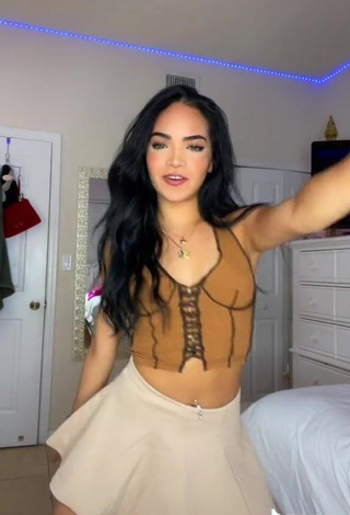 4. Hot Eixchel Berroteran in Brown Crop Top