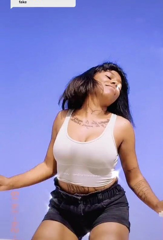 Hot Honey Perez in White Crop Top and Bouncing Big Boobs