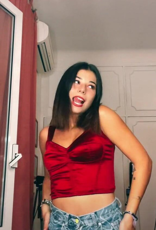 Sexy Jasmin Zangarelli in Red Crop Top