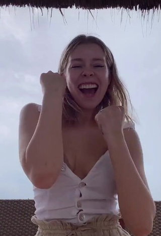 1. Sexy Ira Blanc Shows Cleavage in White Top