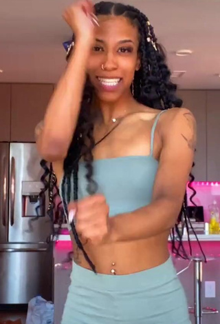 3. Hot Ayzha Nyree in Grey Crop Top and Bouncing Tits