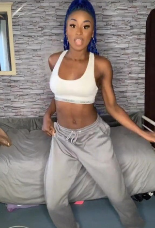 Hot Oluwanifewa Agunbiade in White Sport Bra and Bouncing Tits