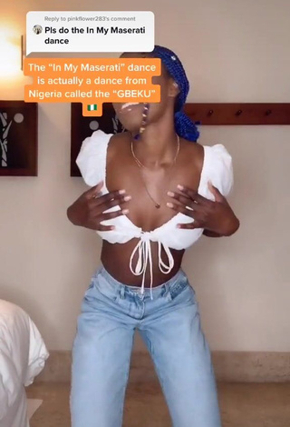 Beautiful Oluwanifewa Agunbiade Shows Cleavage in Sexy White Crop Top