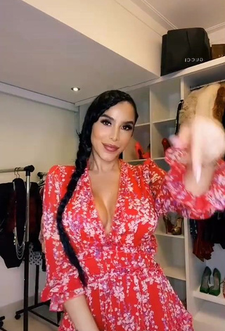 3. Alluring Jessi Pereira Shows Cleavage in Erotic Floral Dress and Bouncing Tits