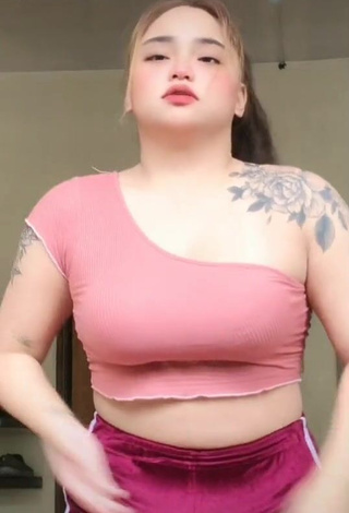 Erotic Joanne Duldulao in Pink Crop Top