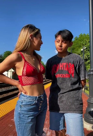 1. Hot Joshy y naho in Red Crop Top