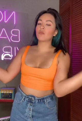 1. Sexy Karen Bustillos in Orange Crop Top