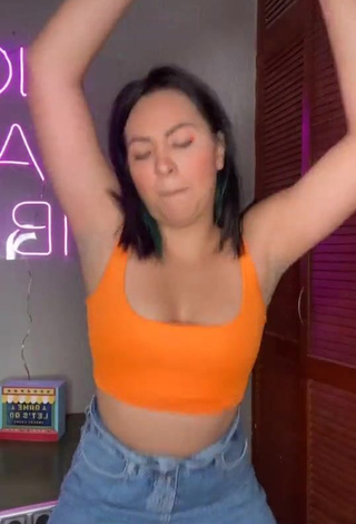 3. Sexy Karen Bustillos in Orange Crop Top