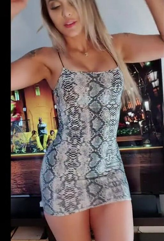 1. Beautiful Kiarablaysexy Shows Cleavage in Sexy Snake Print Dress