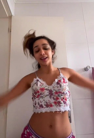 1. Hot Laura Daniela in Floral Crop Top