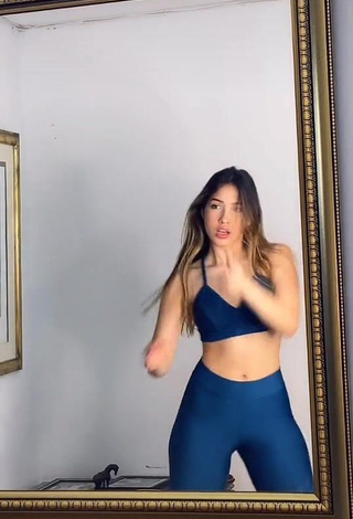 4. Sexy Laura Jaramillo in Blue Leggings