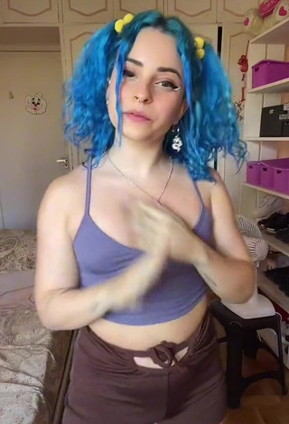 4. Sexy lilwitxehli in Blue Crop Top