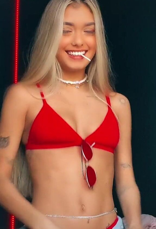 Luane Guiné in Seductive Red Bikini Top