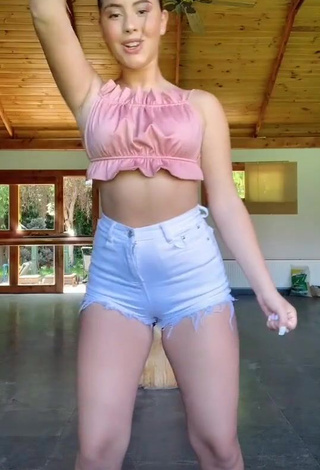 Sexy Mafe Bertero in Pink Crop Top and Bouncing Breasts