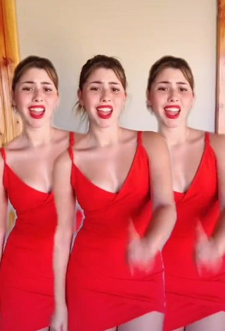 1. Hot Mafe Bertero in Red Dress and Bouncing Breasts