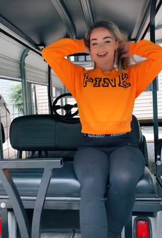 3. Wonderful Makayla Weaver in Leggings in a Car