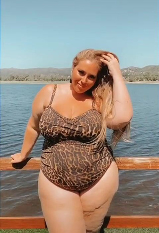 1. Hot Mar Tarres in Leopard Swimsuit