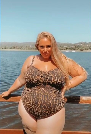 Hot Mar Tarres in Leopard Swimsuit