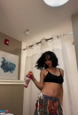 1. Hot Mfjolee in Black Crop Top