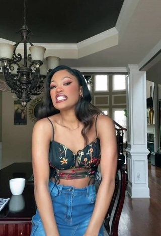 3. Sexy Mona Swain in Floral Crop Top