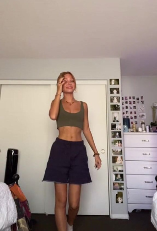 1. Hot Nadia Turner in Olive Crop Top