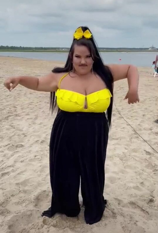 1. Hot Netta Barzilai Shows Cleavage at the Beach and Bouncing Big Breasts