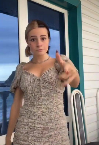 Hot Nika in Dress and Bouncing Boobs