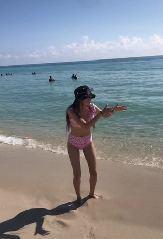 1. Sexy Paola Ruiz in Pink Bikini at the Beach