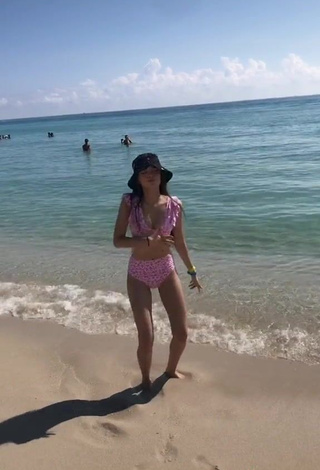 4. Sexy Paola Ruiz in Pink Bikini at the Beach