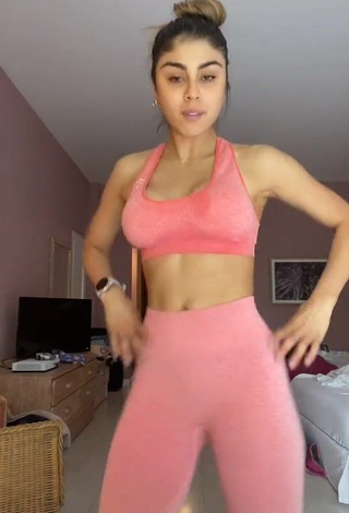 4. Sexy Paula Galindo in Peach Leggings and Bouncing Boobs