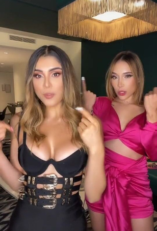 Sexy Paula Galindo Shows Cleavage in Dress