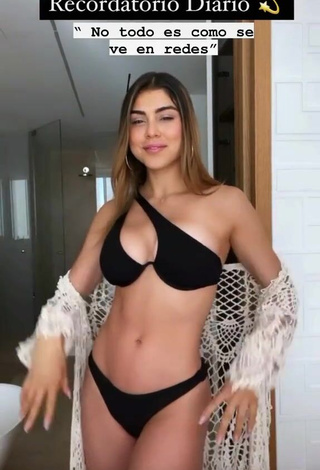 Hot Paula Galindo in Black Bikini (Side Boob)