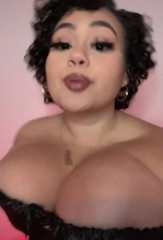 4. Cute Phaith Montoya Shows Cleavage in Black Corset and Bouncing Big Boobs