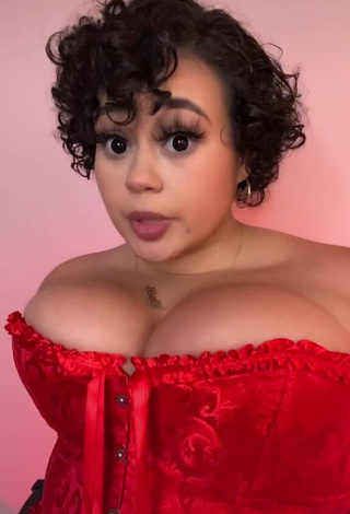 1. Hot Phaith Montoya Shows Cleavage in Red Corset and Bouncing Big Boobs