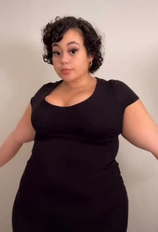 3. Beautiful Phaith Montoya Shows Cleavage in Sexy Black Dress and Bouncing Big Breasts