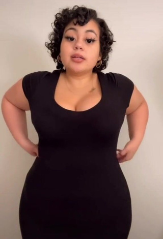 4. Beautiful Phaith Montoya Shows Cleavage in Sexy Black Dress and Bouncing Big Breasts