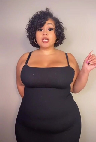 3. Sweetie Phaith Montoya Shows Cleavage in Black Dress and Bouncing Big Boobs