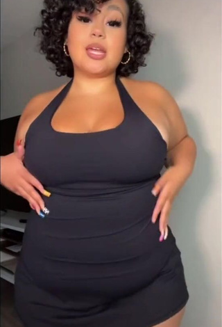 1. Cute Phaith Montoya Shows Cleavage in Black Dress and Bouncing Big Boobs